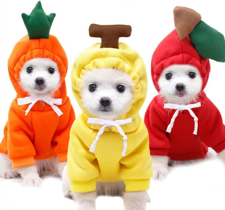 Topla zimska odjeća za pse slatka kaputa za voćne pse dukserice flis za kućne ljubimce kostimirana