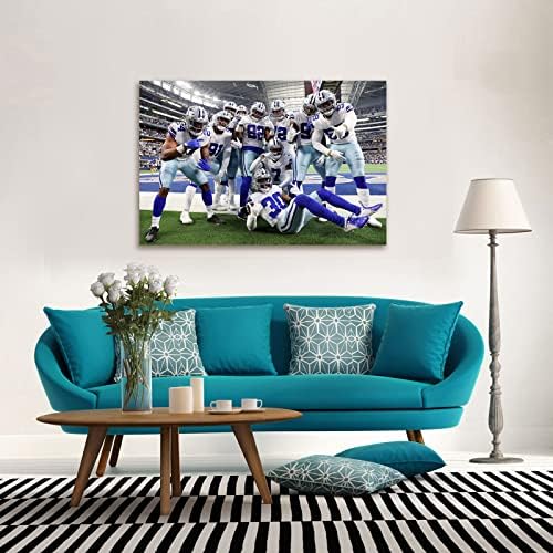 Dallas City Cowboys Igrač Foto Zid Art Fudbal Teren Američki Fudbal Home Decor Poklon Velike Veličine Štampani