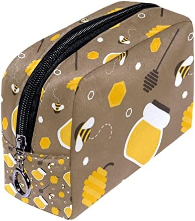 Mala torba za šminku, patentno torbica Travel Kozmetički organizator za žene i djevojke, crtani pčelinji