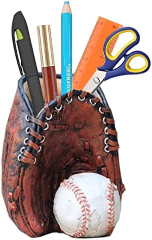Ryaonfky Handmade Baseball HOLDER Olovka za stol retro smola bejzbol idealan poklon za dječaka, ured, učionica,