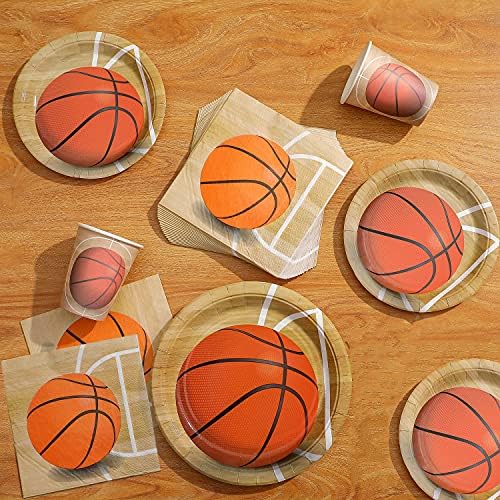 Duocute Basketball Party Supplies 102kom sportski tematski dečiji rođendanski papirni set posuđa uključuje 9