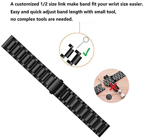 Anrir kompatibilan za Samsung Galaxy Watch 46mm / Galaxy Watch 3 45 mm opseg, 22 mm bend od nehrđajućeg