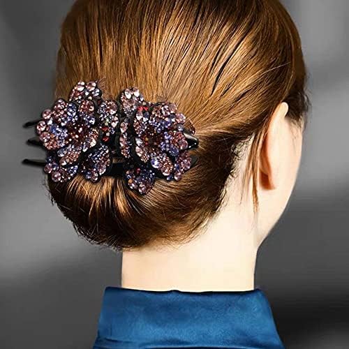 Neklizačka kosa Claw Jednostavna dama Double Cvijeće Natrag glave Šarene žene Klap za kosu Korejski