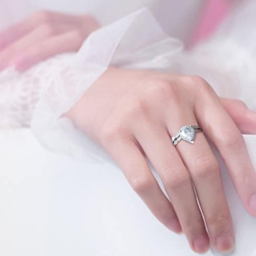 Novi otvor za vodu u obliku kruška u obliku kruške cirkonske ring granične žene za angažman prsten za vjenčanje za venčanje nakit poklon za žene vjenčani prstenovi nakit 6