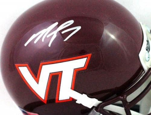 Michael Vick sa autogramom Virginia Tech Schutt Mini kaciga-JSA W Auth *Mini kacige za koledž sa srebrnim