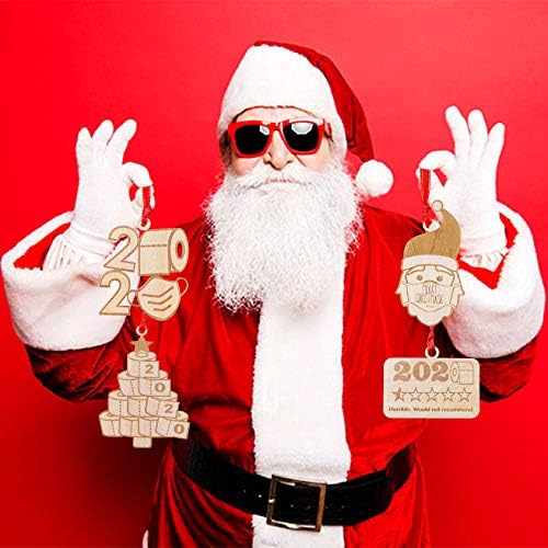 2020-Božić-Ornament-karantin 4 kom toaletni papir maska za lice Santa Božićni ukrasi Decor Tree DIY zanati za Unutarnji Vanjski Kućni poklon za žene muškarce djecu
