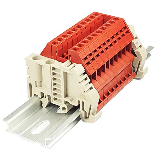 Dinkle sklop DK2. 5N-RD 10 konektor za razvodnu kutiju DIN Rail terminalni blokovi, 12-22 AWG, 20 Amp,