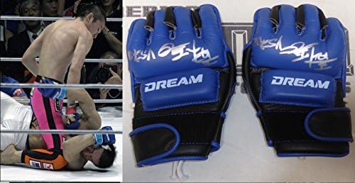 Shinya Aoki 2x potpisan San MMA 4 borba istrošene korištene rukavice PSA/DNK COA Pride UFC