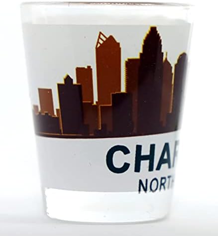 Charlotte North Carolina Sunset Skyline Shot Glass