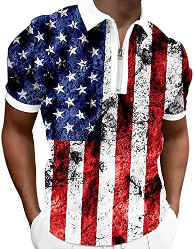 Američka zastava Polo košulje za muškarce Patriotic 4. jula T majice Ljetne casual kratkih rukava Vintage Golf Polos
