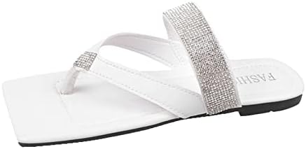 WASERCE GLITTER dvostruki kopča sandale za žene Ženske dame modne solijske ravne kaiševe sandale casual cipele