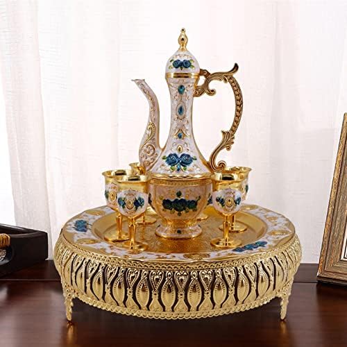 Tursku kupu za kafu i set čaja, uključujući čajnik, čajnu ladicu, 6 metalnih čaša, servis čaja za čaj za