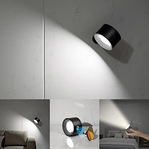 Koopala LED zidna svjetla za čitanje, zidne svijećnjake sa 3 temperature boje & 3 nivoa svjetline punjiva baterija