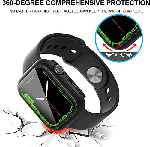 Suoman 2 Pack za Apple Watch seriju 7 45 mm futrola, kaljeno stakleno zaštitni ekran Hard Shell