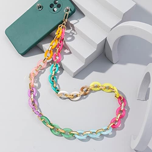 WYKDD telefonski lanac od akrilnih perli sa šarenim visećim vratom dugi nakit za uzicu za telefon