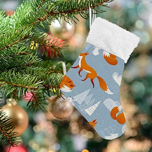 Alaza Božićne čarape Božićne slatke lisice i zečevi klasični personalizirani mali ukrasi za porodičnu