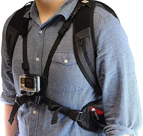 Navitech akcijski ruksak i plavi kupac za pohranu sa integriranim remenom prsa - kompatibilan sa VMOTAL akcijskom kamerom