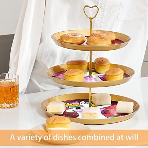 Tfcocft stalak za torte, Set za prikaz desertnog stola, ploča za prikaz deserta voća, uzorak crvene