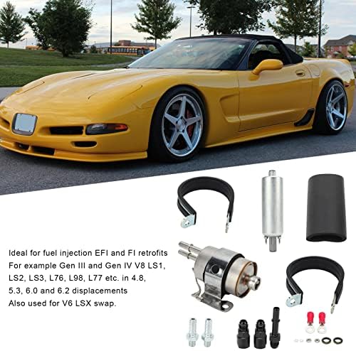 Regulator filtra goriva, 60 PSI 255 mph EFI kit za gorivo AN6 FITINGS Zamjena za Corvette C5 1999-2004