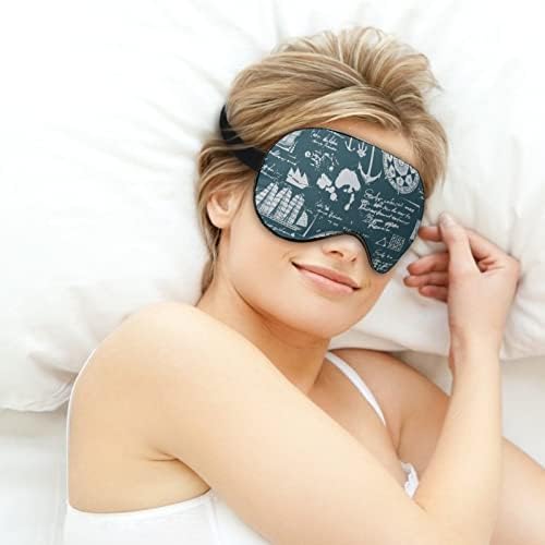 Vintage Nautički simboli Maska za spavanje Izdržljiva zaslijepa očiju mekana maska ​​za oči Podesive remene