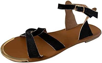 Balakie Womens Ravne sandale Modni križni wrap sandala plus ljeta u modernim casual sandalama