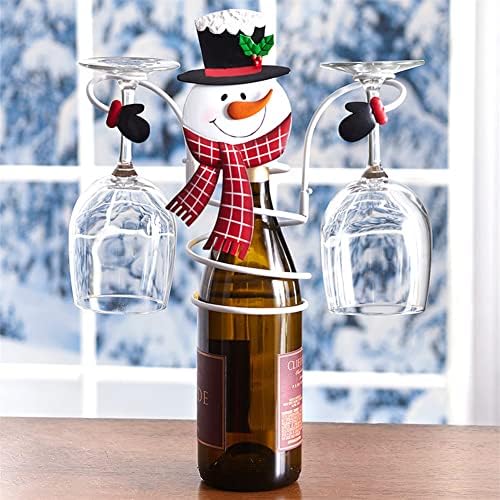 Nioi Holiday Wine Boca i staklo, snjegonski boca vina i staklena držač božićne temu za skladištenje,