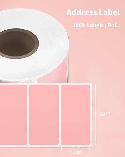 Phomemo štampač etiketa sa termo ružičastom okruglom etiketom - 1,25 x 2,25, 1000 listova / rola, 1 rola
