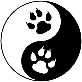 Yin yang simbol sa mačkim šapama - za automobile Funny auto vinil vinil naljepnica naljepnica prozora