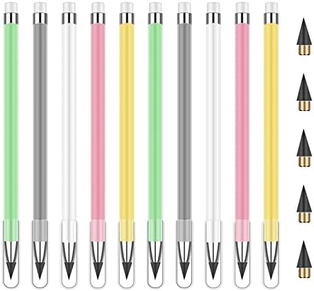 10pcs bez boje, večna olovka bez unovčenih ugrađenih sa 5kom zamjenjivim nibima beskonačna olovka