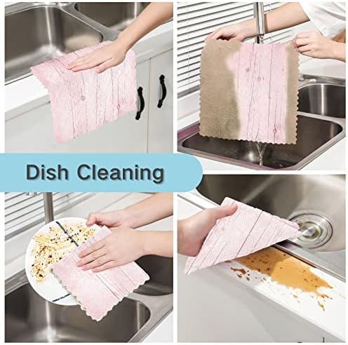 Cataku ružičasta krem ​​drvena kuhinjska krpa za posuđe za pranje posuđa za višekratnu upotrebu krpe za krpe ručnici