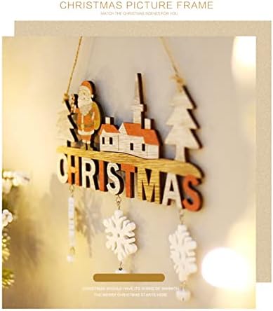 Božić ukrasi sa zvončićima i pahuljicama Kreativni božić privjesci početna blagovaonica Božić drveni zanati vrata visi