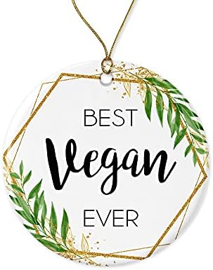 Veganski Božićni Ornament-Božićni Ornament poklon za Vegan-najbolji Vegan na svijetu-najbolji veganski uvijek veganski pokloni štampani na obje strane