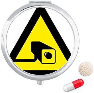 Simbol Upozorenja Žuta Crna Kamera Trokut Kutija Za Pilule Džepna Kutija Za Odlaganje Lijekova