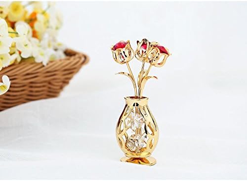 Poklon Matashi za mamu Sutra Primjeri - Cvijeće Bouquet Vase ukras sa crvenim i čistim kristalima
