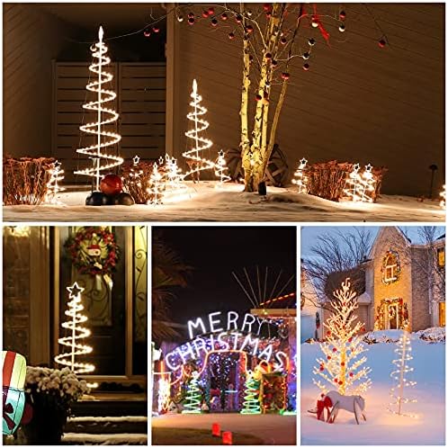 Ousheng 2 pakovanje spiralno osvijetljeno božićno drvce, višestruki načini boja LED ukrasima trijema s daljinskim,