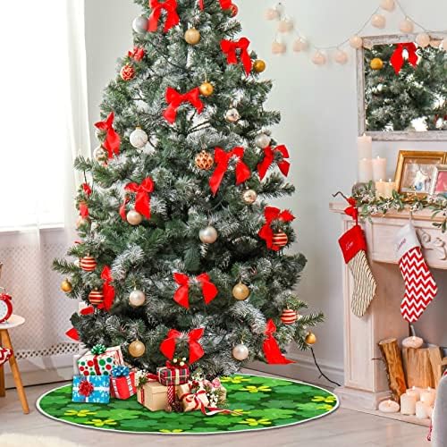 SHAMROCK DAN SHAMROCK SHAMROCK SIGNG SKIJENJA 48INCH Početna dekor za Xmas Tree Suknja MAT za božićne ukrase Dekoracija stranke