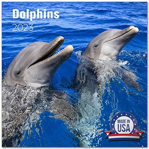 2022 2023 Delphins Kalendar - Slatka životinja za životinje Mjesečni zidni kalendar - 12 x 24 Otvoreno - Debeli