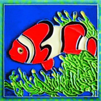 Tropska riba IIIIII - Nemo riba-dekorativna keramička Art Tile-4 x4 En Vogue