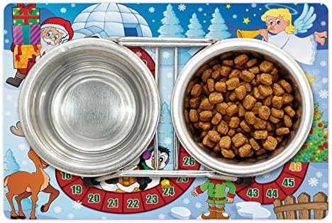 Lunarable društvene igre pet Mat za hranu i vodu, Božić tematske kompozicije sa Santa Claus Cartoon