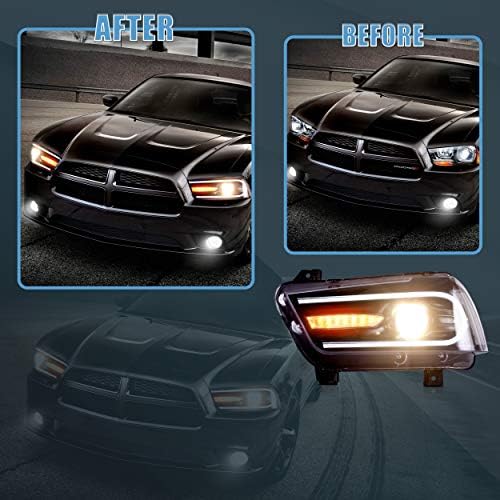 VLAND farovi sa D2S LED sijalicama sklop za Dodge Charger 2011-2014, ne odgovara 2012 Dodge Charger SE, Plug-and-play, normalno