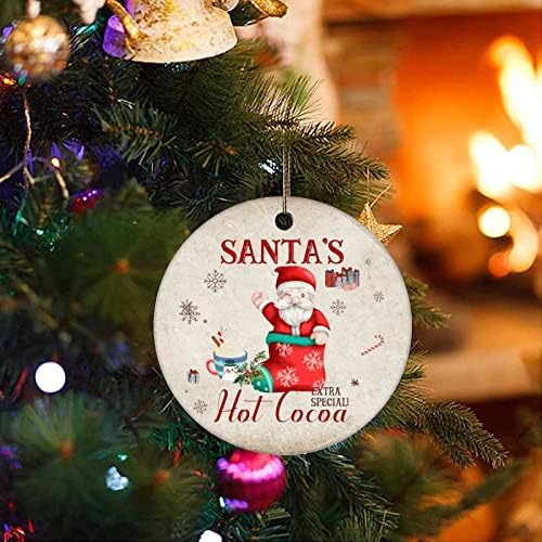 Božić za uspomenu ukrasi Santa je Hot Cocoa keramički Ornament pokloni ukrasi pahuljice božićno drvo viseći