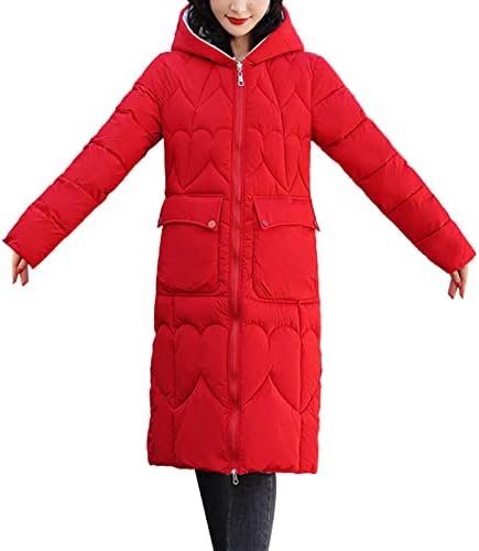 IQKA Zimska jakna kaputa za žene Ležerne prilike sa čvrstim kaputom džep s kapuljačom Reverzibilni trošak