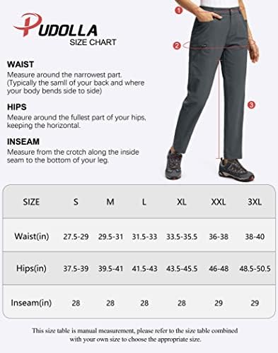 PUDOLLA ženske planinarske pantalone sa 6 džepova otporne na vodootporne putne pantalone za žene rade na otvorenom Golf hodanje