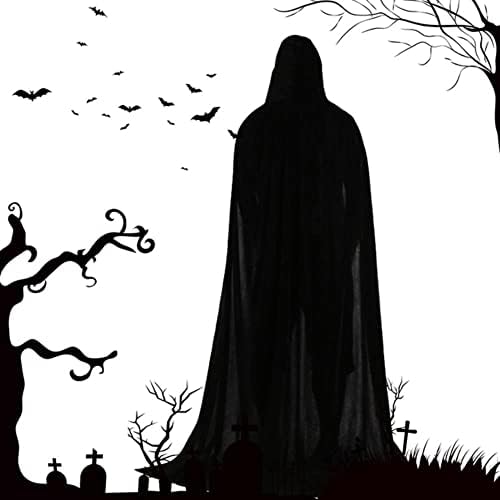 Halloween Costume Cloak Adult Death Cosplay Kostime Cape Crna Kapuljačom Plašt Scary Witch Đavo Uloga