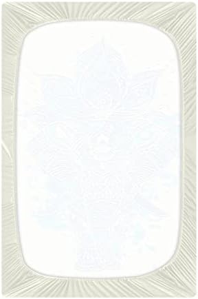 Alaza Blue Boho Slephant Lotus Mandala Listovi krevetića Opremljeni bassinet list za dječake Djevojke