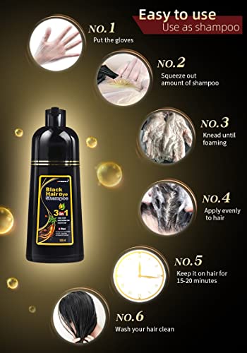 Epmann 500ml Instant šampon za kosu za sivu kosu - jednostavna boja za kosu 3 u 1- siva pokrivenost