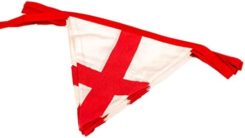 SHATCHI 5 metar/10 zastavice Engleska St George Cross zastave trougao Bunting Retro Vintage Stil FIFA svjetski