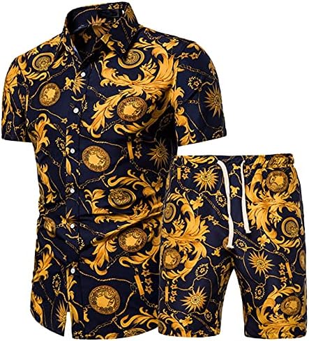 2 komada odijela Modni ljetni muške dvodijelne majice tiskane ljetne kratke hlače za kratke hlače