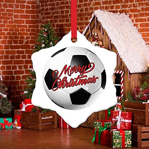 Nogometna lopta Božićni ukrasi nogometni nogometaš poklon ukras za božićno drvce dekor poklon za igrače navijači Božić uspomena pokloni keramički Božić ukras stabla