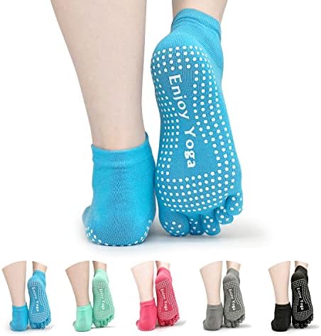 Jinny's Shoppe ženske šarene udobne joge pilates barre pamuk pune nožne čarape s neklizajućim ne-klizačkim